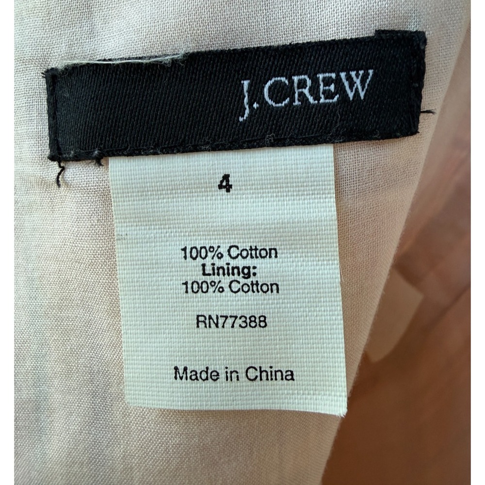 J Crew Plaid Cotton Midi Sundress Womens Size 4 Pink Tan Lined Coastal Preppy - Picture 5 of 12